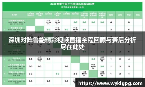 深圳对阵鲁能精彩视频直播全程回顾与赛后分析尽在此处